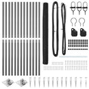 vidaXL Kerítés oszlopokkal Szürke 1.5 x 25 m PVC-bevonatos acél