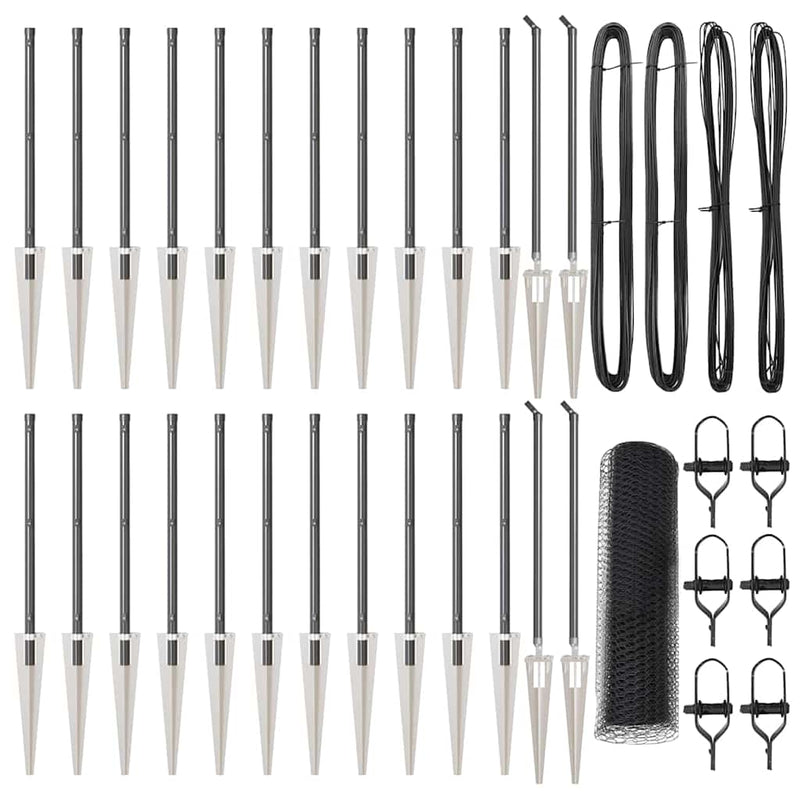 vidaXL Kerítés oszlopokkal Szürke 0.6 x 50 m PVC-bevonatos acél