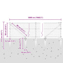 vidaXL Kerítés oszlopokkal Szürke 0.6 x 50 m PVC-bevonatos acél