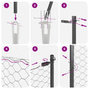 vidaXL Kerítés oszlopokkal Szürke 1 x 50 m PVC-bevonatos acél