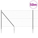 vidaXL Hatszögletű kerítés oszlopokkal 50 x 1 m PVC-bevonatos acél