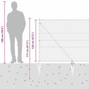 vidaXL Kerítés oszlopokkal Szürke 1.2 x 50 m PVC-bevonatos acél
