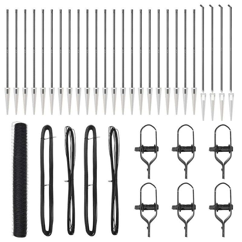 vidaXL Kerítés oszlopokkal Szürke 1.2 x 50 m PVC-bevonatos acél