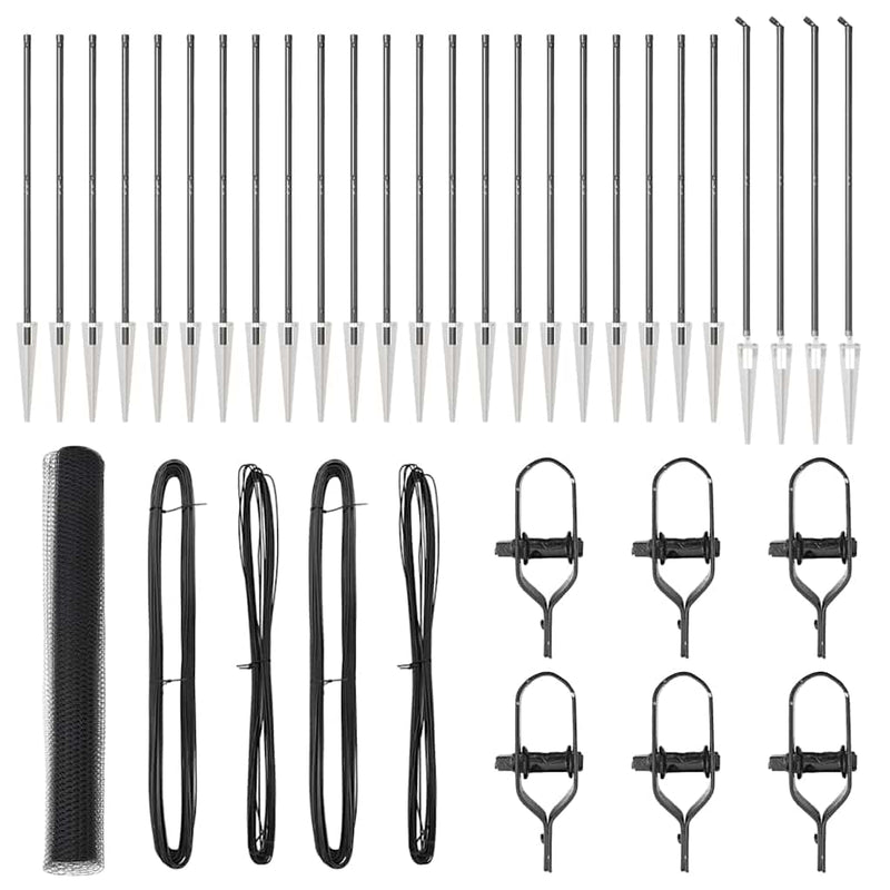 vidaXL Kerítés oszlopokkal Szürke 1.4 x 50 m PVC-bevonatos acél