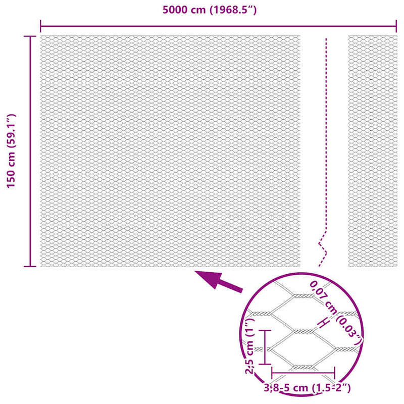 vidaXL Kerítés oszlopokkal Szürke 1.5 x 50 m PVC-bevonatos acél