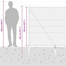 vidaXL Kerítés oszlopokkal Szürke 1.5 x 50 m PVC-bevonatos acél