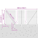 vidaXL Kerítés oszlopokkal Szürke 1.6 x 50 m PVC-bevonatos acél