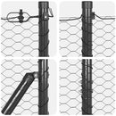 vidaXL Hatszögletű kerítés oszlopokkal 50 x 1,6 m PVC-bevonatos acél