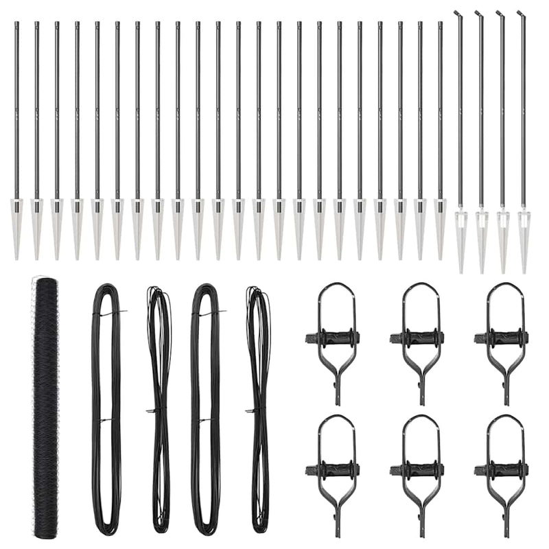 vidaXL Kerítés oszlopokkal Szürke 1.6 x 50 m PVC-bevonatos acél