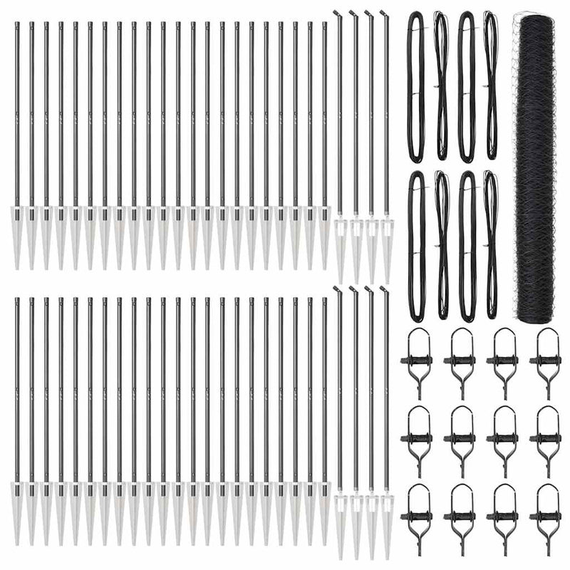 vidaXL Kerítés oszlopokkal Szürke 1.4 x 100 m PVC-bevonatos acél