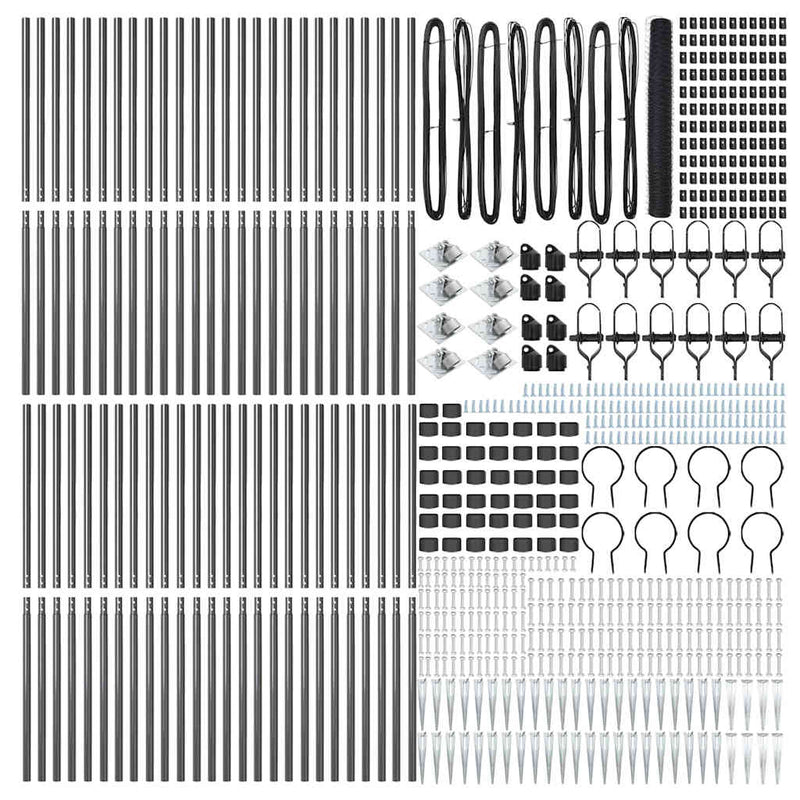 vidaXL Kerítés oszlopokkal Szürke 1.4 x 100 m PVC-bevonatos acél