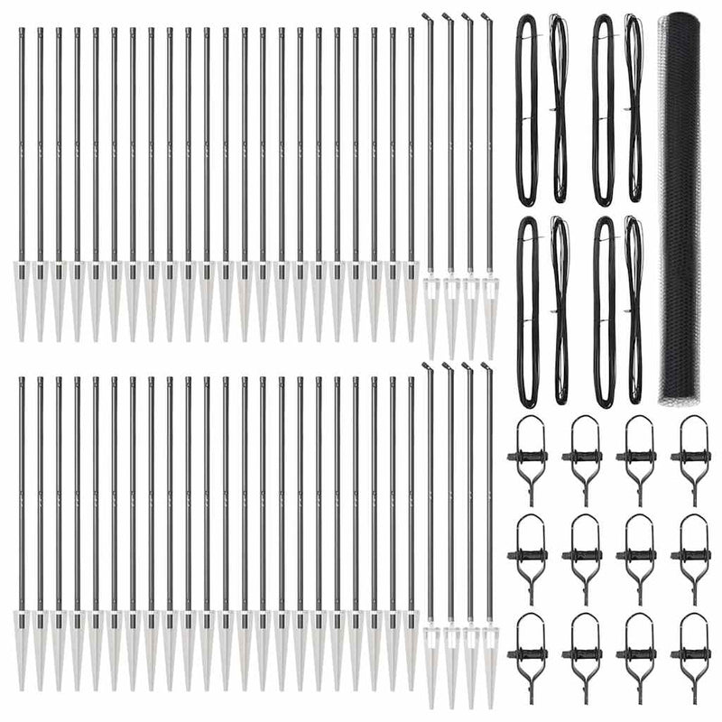 vidaXL Kerítés oszlopokkal Szürke 1.5 x 100 m PVC-bevonatos acél