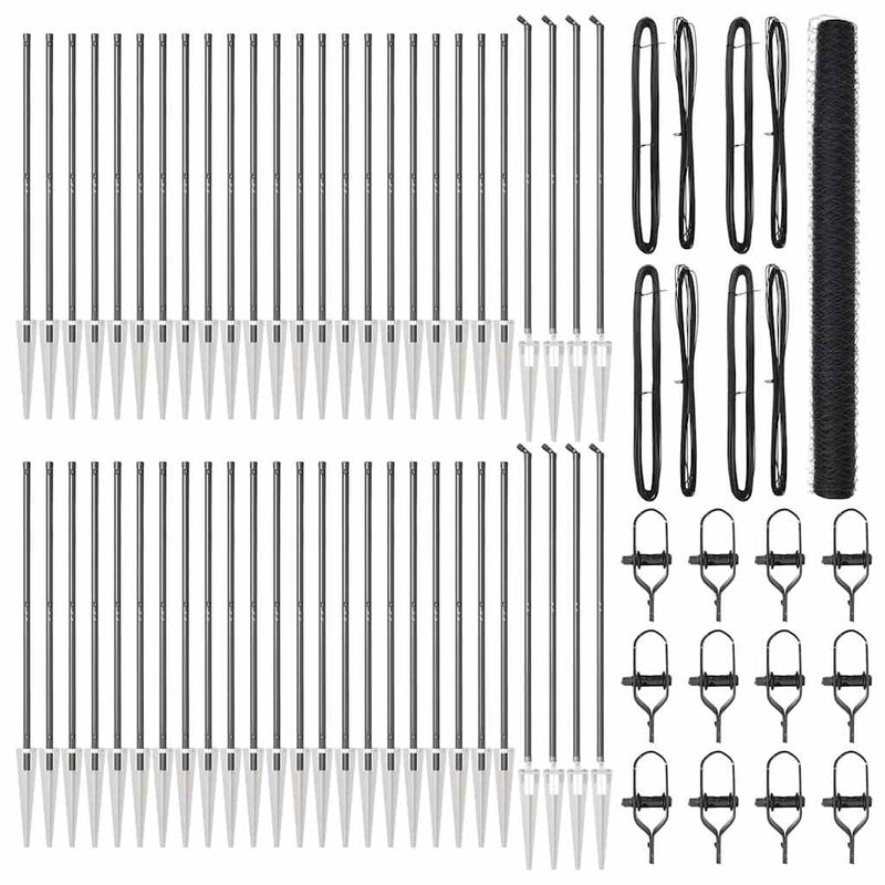 vidaXL Kerítés oszlopokkal Szürke 1.5 x 100 m PVC-bevonatos acél