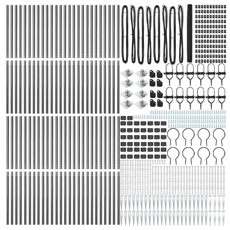 vidaXL Kerítés oszlopokkal Szürke 1.5 x 100 m PVC-bevonatos acél