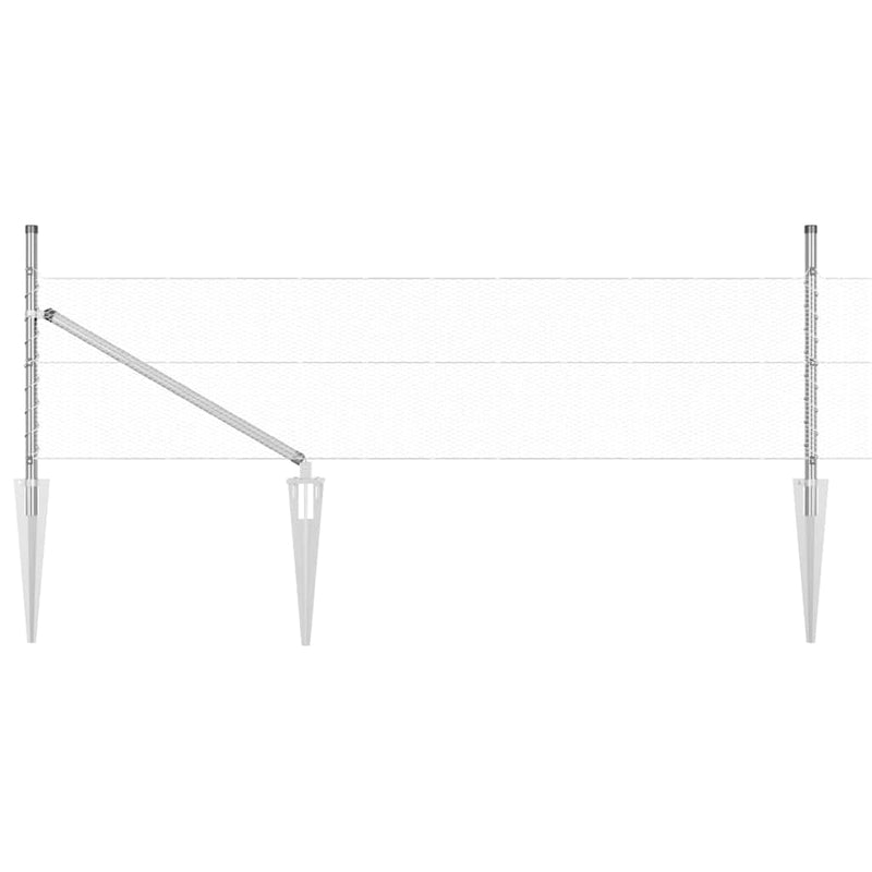 vidaXL Kerítés oszlopokkal Ezüst 0,4 x 10 m PVC-bevonatos acél