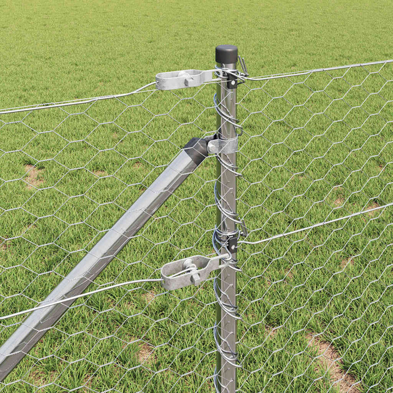 vidaXL Kerítés oszlopokkal Ezüst 0,6 x 10 m PVC-bevonatos acél