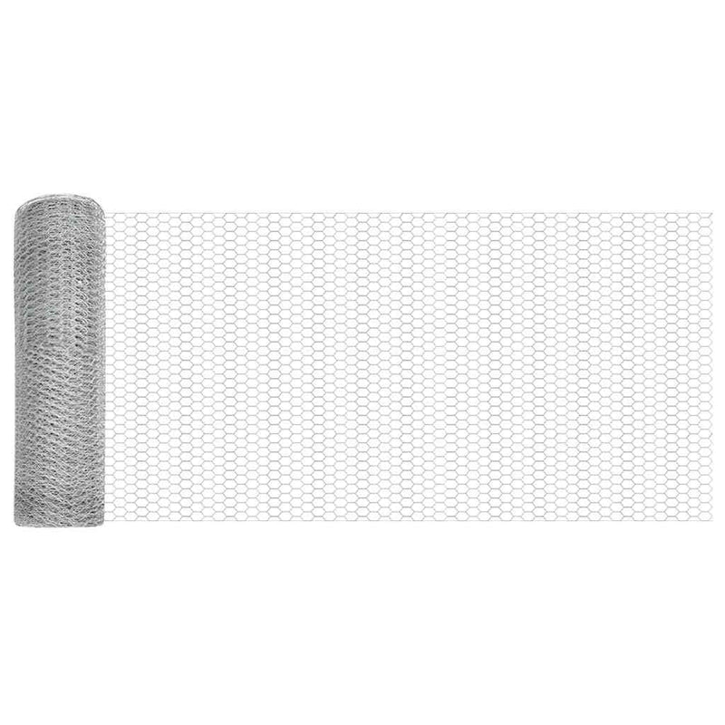 vidaXL Kerítés oszlopokkal Ezüst 1 x 10 m PVC-bevonatos acél
