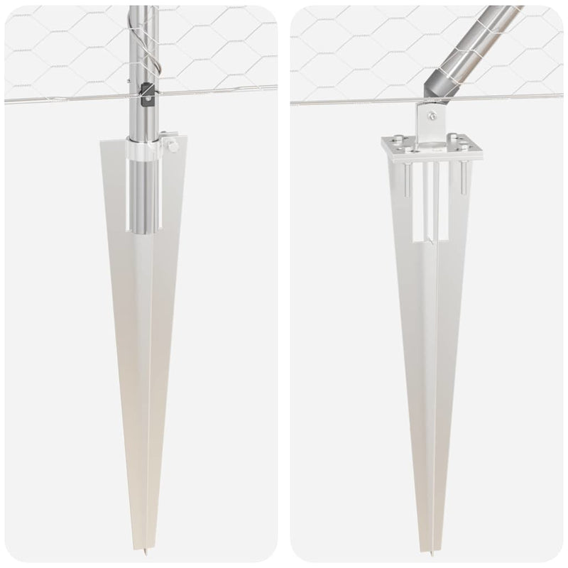 vidaXL Kerítés oszlopokkal Ezüst 1 x 10 m PVC-bevonatos acél