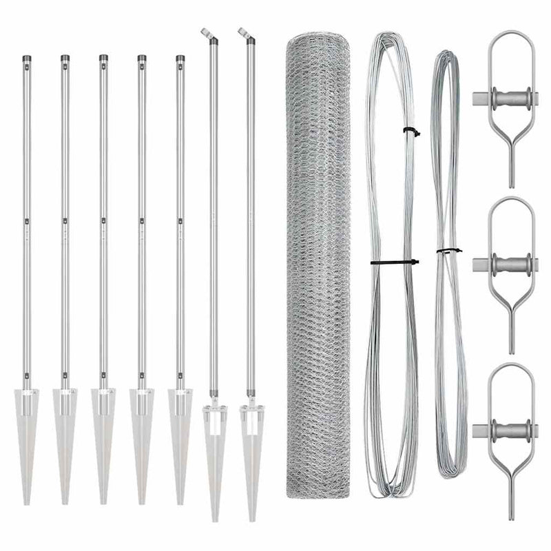 vidaXL Kerítés oszlopokkal Ezüst 1.2 x 10 m PVC-bevonatos acél