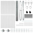 vidaXL Kerítés oszlopokkal Ezüst 1.2 x 10 m PVC-bevonatos acél