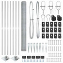 vidaXL Kerítés oszlopokkal Ezüst 1.5 x 10 m PVC-bevonatos acél