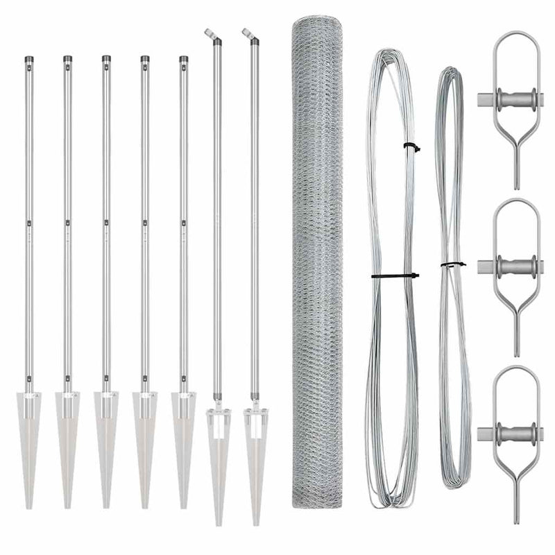 vidaXL Kerítés oszlopokkal Ezüst 1.5 x 10 m PVC-bevonatos acél