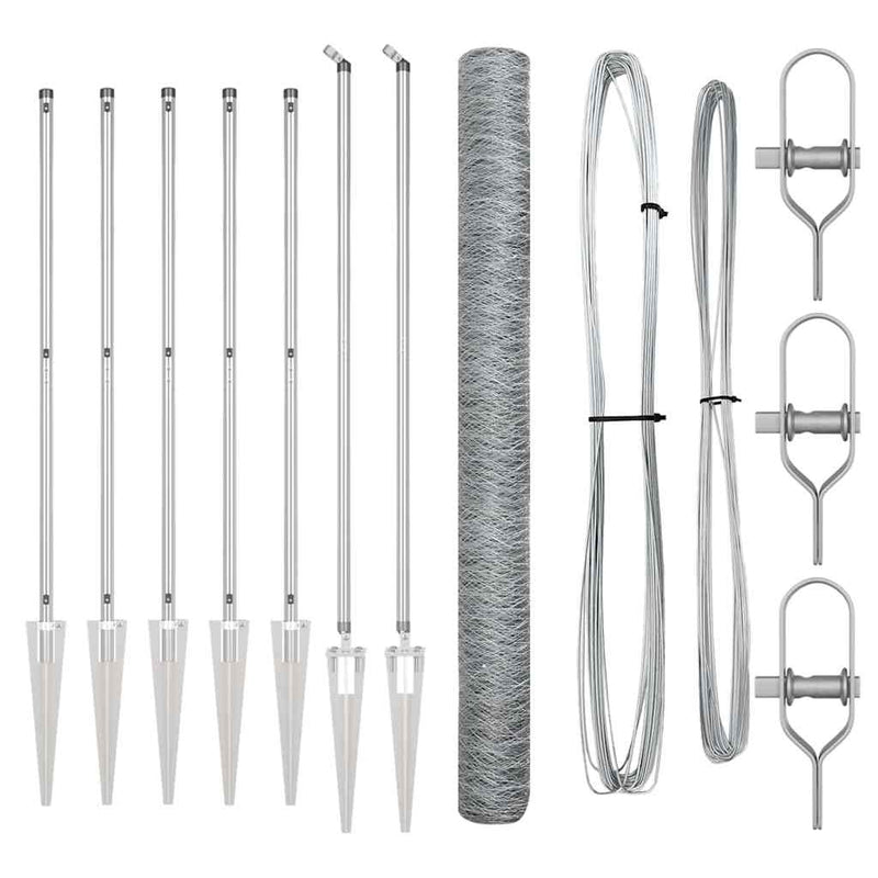 vidaXL Kerítés oszlopokkal Ezüst 1.5 x 10 m PVC-bevonatos acél