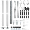 vidaXL Kerítés oszlopokkal Ezüst 1.5 x 10 m PVC-bevonatos acél