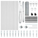 vidaXL Kerítés oszlopokkal Ezüst 0.5 x 25 m PVC-bevonatos acél