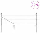 vidaXL Kerítés oszlopokkal Ezüst 0.5 x 25 m PVC-bevonatos acél