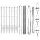 vidaXL Kerítés oszlopokkal Ezüst 1.5 x 25 m PVC-bevonatos acél