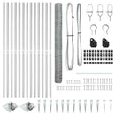 vidaXL Kerítés oszlopokkal Ezüst 1.6 x 25 m PVC-bevonatos acél