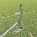 vidaXL Kerítés oszlopokkal Ezüst 0.4 x 50 m PVC-bevonatos acél