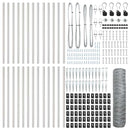 vidaXL Kerítés oszlopokkal Ezüst 0.4 x 50 m PVC-bevonatos acél