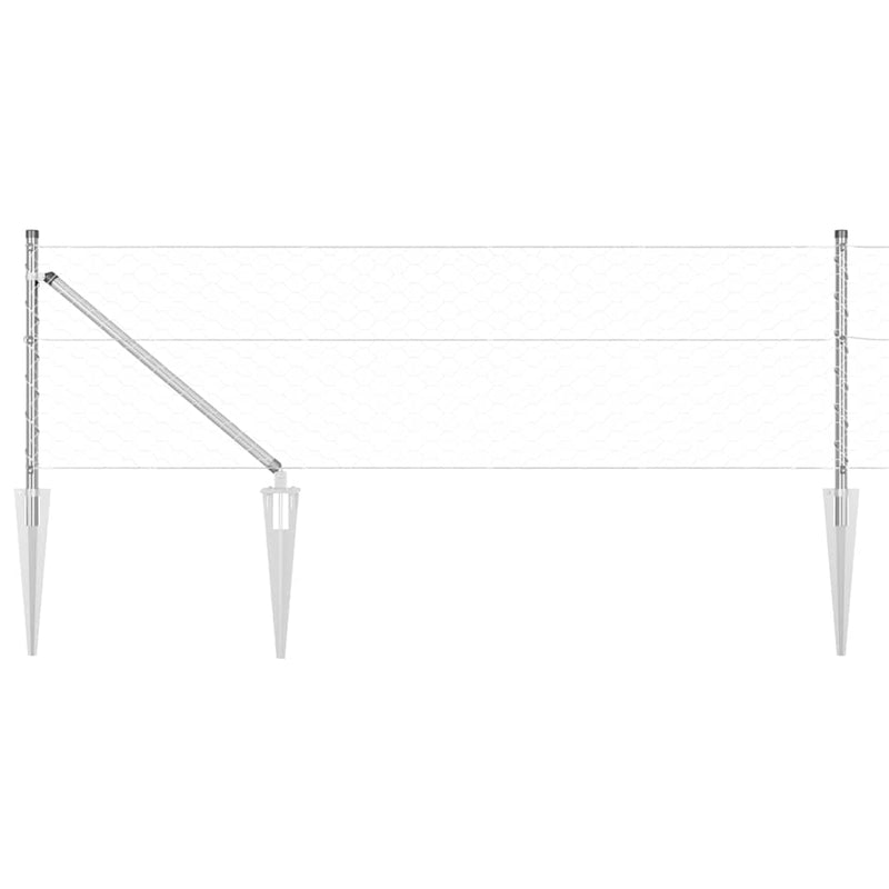 vidaXL Kerítés oszlopokkal Ezüst 0.6 x 50 m PVC-bevonatos acél