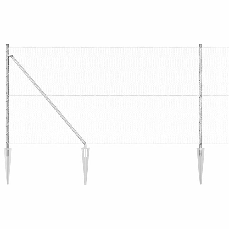 vidaXL Kerítés oszlopokkal Ezüst 1 x 50 m PVC-bevonatos acél