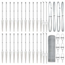 vidaXL Kerítés oszlopokkal Ezüst 1 x 50 m PVC-bevonatos acél