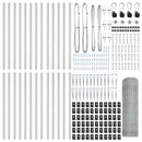 vidaXL Kerítés oszlopokkal Ezüst 1 x 50 m PVC-bevonatos acél