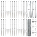 vidaXL Kerítés oszlopokkal Ezüst 1 x 50 m PVC-bevonatos acél