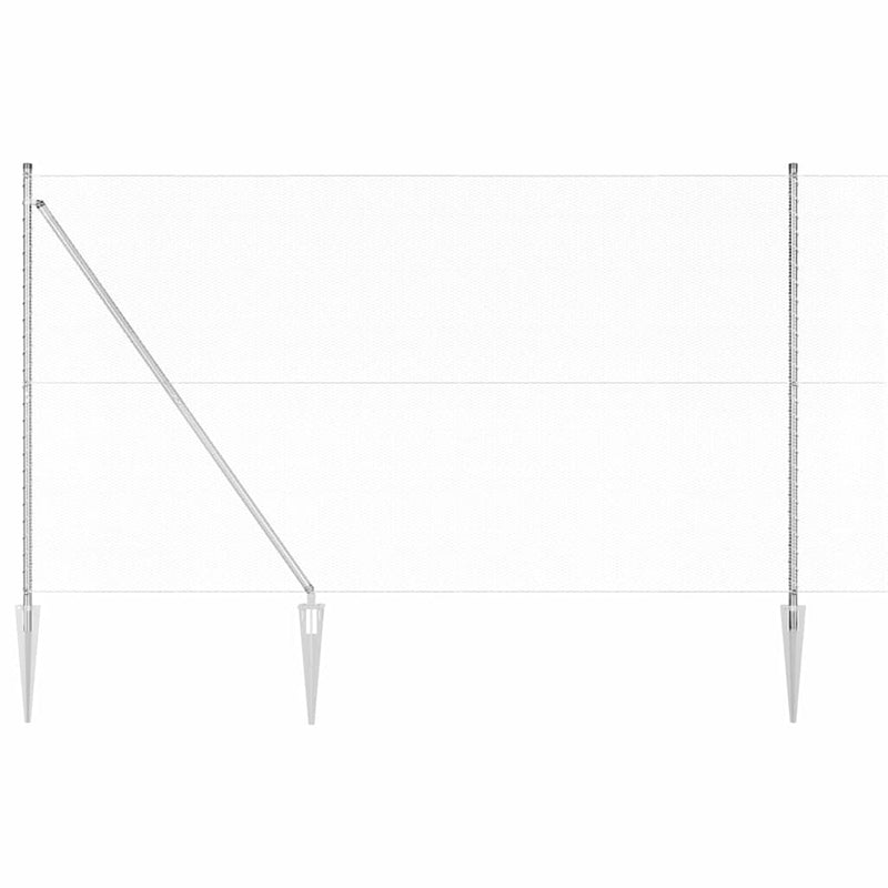 vidaXL Kerítés oszlopokkal Ezüst 1.6 x 50 m PVC-bevonatos acél