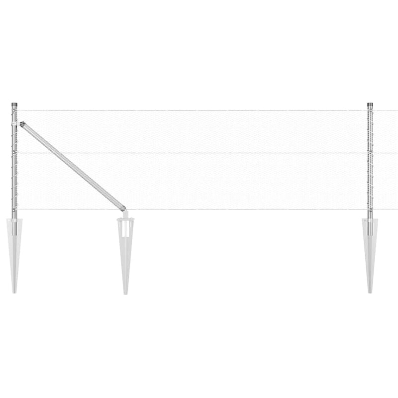 vidaXL Kerítés oszlopokkal Ezüst 0.6 x 100 m PVC-bevonatos acél