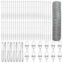 vidaXL Kerítés oszlopokkal Ezüst 0.8 x 100 m PVC-bevonatos acél