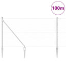 vidaXL Kerítés oszlopokkal Ezüst 1 x 100 m PVC-bevonatos acél