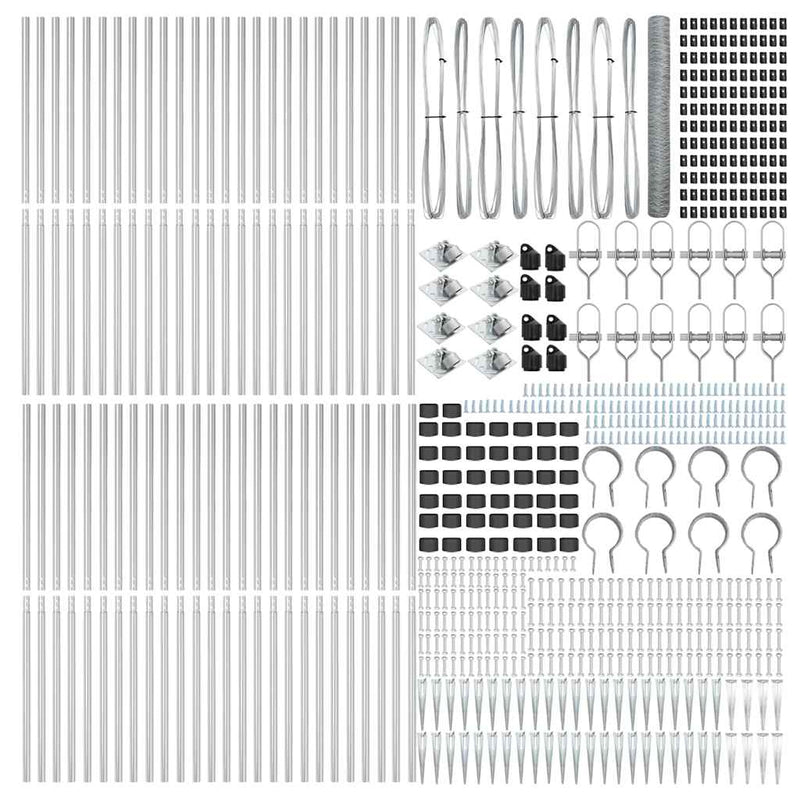 vidaXL Kerítés oszlopokkal Ezüst 1.2 x 100 m PVC-bevonatos acél