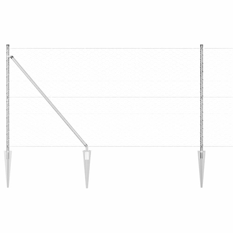 vidaXL Kerítés oszlopokkal Ezüst 1.4 x 100 m PVC-bevonatos acél