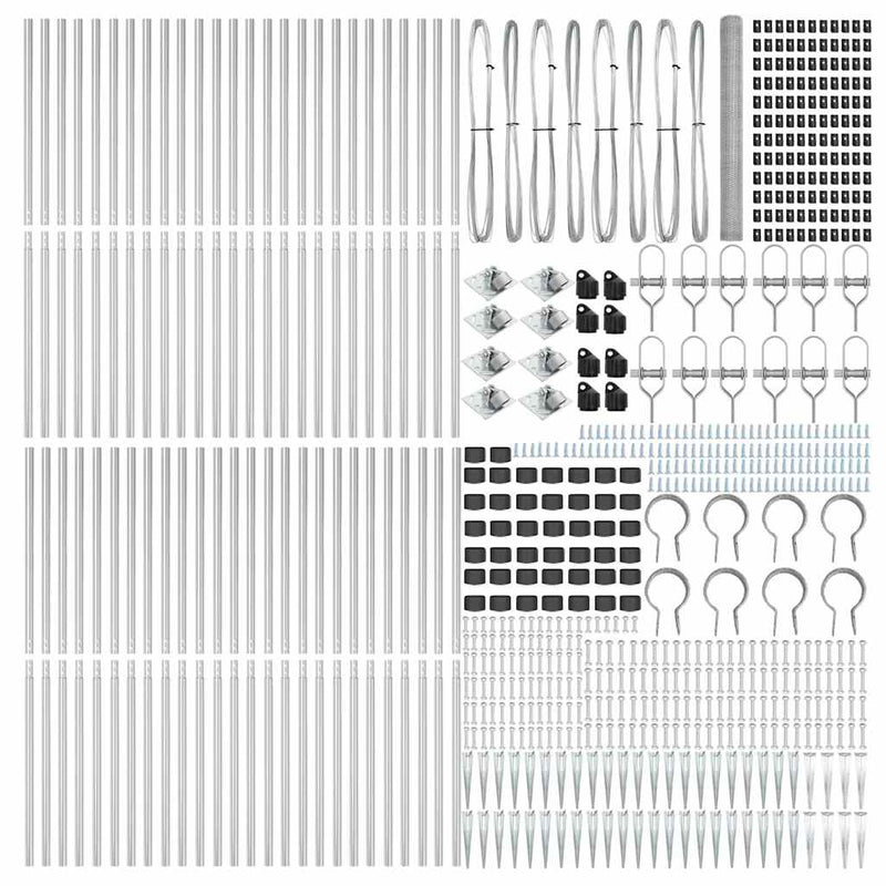 vidaXL Kerítés oszlopokkal Ezüst 1.5 x 100 m PVC-bevonatos acél