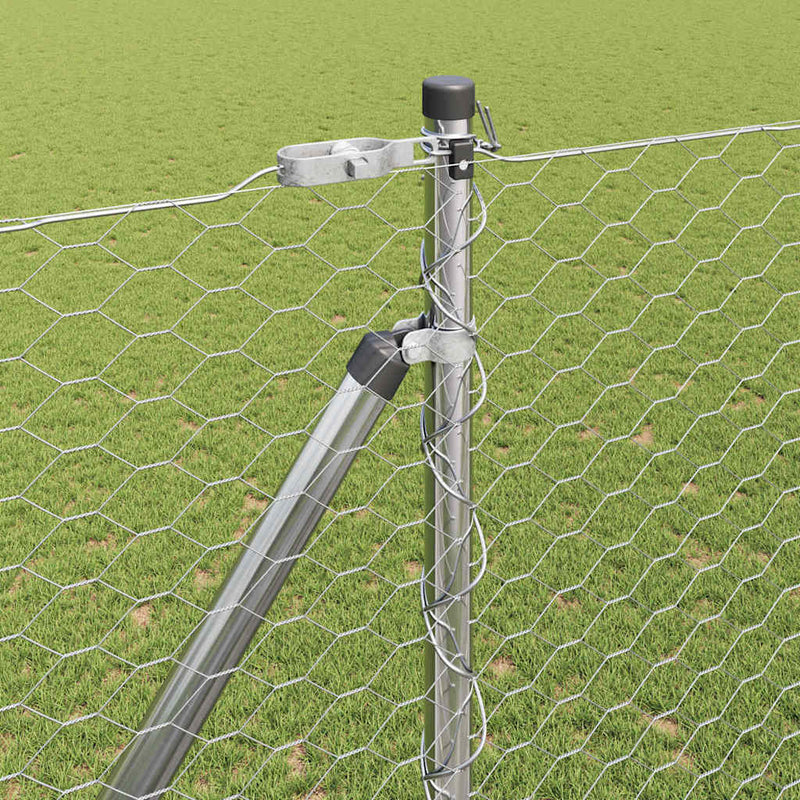 vidaXL Kerítés oszlopokkal Ezüst 1.5 x 100 m PVC-bevonatos acél