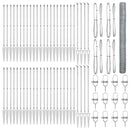 vidaXL Kerítés oszlopokkal Ezüst 1.5 x 100 m PVC-bevonatos acél