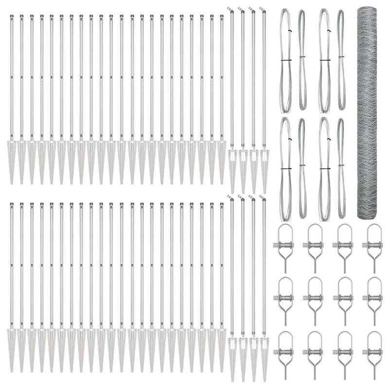vidaXL Kerítés oszlopokkal Ezüst 1.6 x 100 m PVC-bevonatos acél