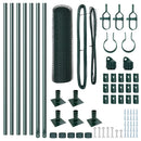 vidaXL Kerítés oszlopokkal Zöld 0,6 x 10 m PVC-bevonatos acél